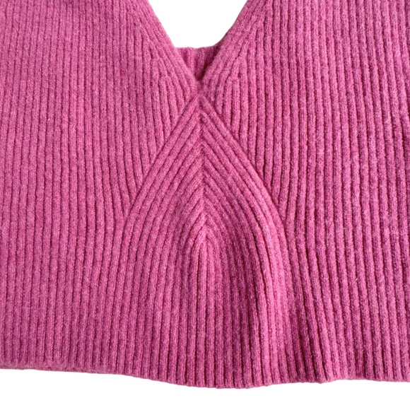 J. CREW Cashmere V Neck Sweater Tank Pink Size Small - Picture 3 of 8
